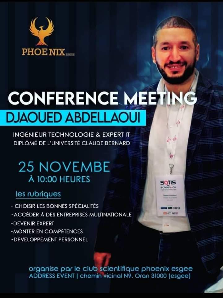 Conférence meeting présentée par M. ABDELLAOUI Djaoued – 25 novembre 2021 à 10 h